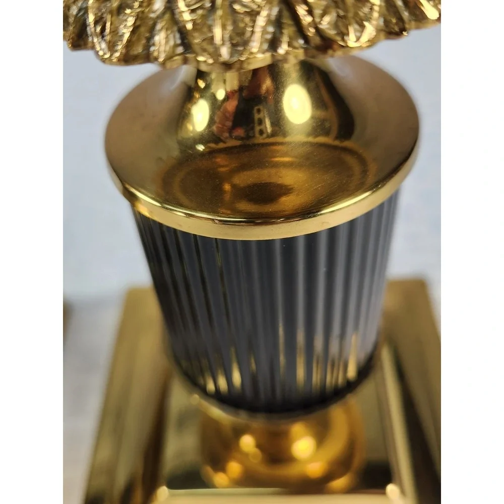 Annick Naudy Brass Crafted Candle Holder Sconce Candlestick Set 1970s